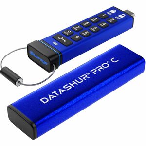 Lecteur flash iStorage datAshur PRO+C Durci - 128 Go - USB 3.2 (Gen 1) Type C - 256-bit AES, XTS-AES - 310 Mo/s Read Speed