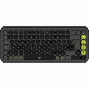 Logitech POP Icon Keys Keyboard - Wireless Connectivity - German - QWERTZ Layout - Graphite - Bluetooth - Easy-Switch, On/