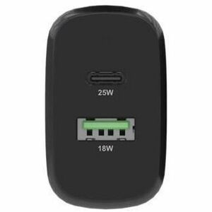 CHARGER 25W 1XUSB-C PD3.0 1XUSB-A QC3.0 BLACK