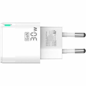 CHARGER GAN 30W USB-C PD3.0 QC4.0 USB-A QC3.0 WHITE