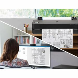 HP Designjet T230 DIN A1 Tintenstrahl-Großformatdrucker - 609,60 mm (24 Zoll) Druckbreite - Farbe - 4 Farbe(n) - 35 s Farb