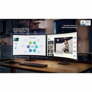 Monitor LED Samsung Essential S3 S27D360GAL 27" (68.6cm) Class Full HD Pantalla curva - 16:9 - Negro - 27" (68.6cm) Viewab