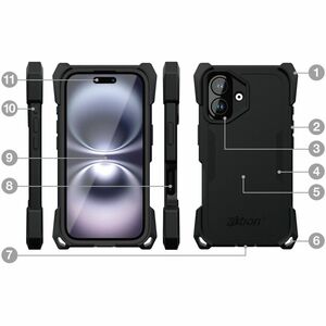 The Joy Factory aXtion Edge for iPhone 16 - For Apple iPhone 16 Smartphone - Textured edges - Drop Resistant, Shock Absorb