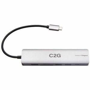 C2G USB-C® to HDMI®, USB-A, SD Card Reader, Ethernet, and USB-C® Mini Docking Station - 4K 60Hz - Gray - for Notebook, Key
