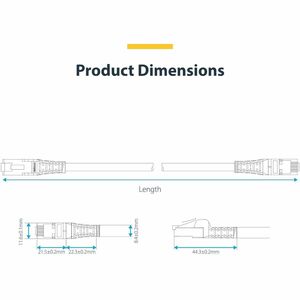 StarTech.com 1 m Category 8 Network Cable - 1 - Cable for Security Camera, IP Camera, Access Point, Switch - First End: 1 