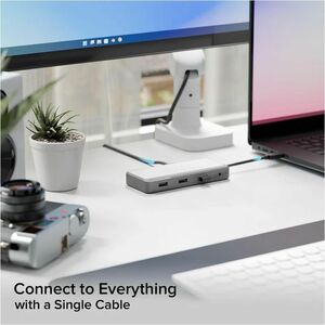 Alogic Fusion Pro GO USB Type C Docking Station for Notebook, Monitor, Speaker, Headset - Charging Capability - Space Gray