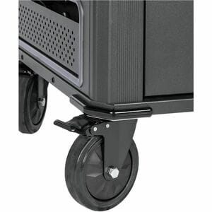 V7 36 Device USB-C PD Prewired US Charge Cart - Push Handle Handle - 4 Casters - 5" Caster Size - Steel, High-grade Cold R
