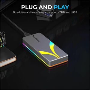 Sabrent Drive Enclosure PCI Express NVMe, M.2, SATA - USB 3.2 (Gen 2x2) Type C Host Interface - UASP Support - 1 x SSD Sup