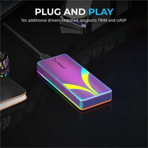 Sabrent Drive Enclosure PCI Express NVMe, M.2, SATA - USB 3.2 (Gen 2x2) Type C Host Interface - UASP Support - 1 x SSD Sup