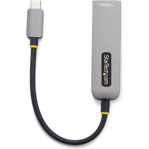 StarTech.com Gigabit Ethernet Adapter for iPhone - 10/100/1000Base-T - Portable - Space Gray - USB 3.2 (Gen 1) Type C - Re