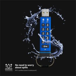 Lecteur flash iStorage datAshur PRO - 4 Go - Bleu - 256-bit AES - 169 Mo/s Read Speed - 135 Mo/s Write Speed
