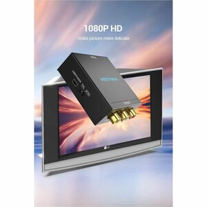Vention AEEB0 Signal Converter - Black - Functions: Signal Conversion - 1080p - 1920 x 1080 - Full HD - NTSC, PAL - HDMI -