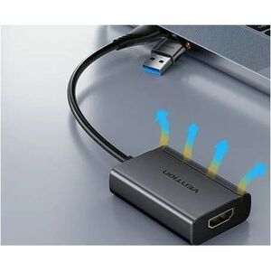 Vention ACY A/V Adapter - 1 x USB Type C - Male, 1 x USB Type C - Female, 1 x USB Type A - Male - 1 x HDMI Digital Audio/V