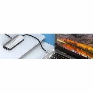 Vention USB Type C Docking Station for iPad, Notebook, TV, Printer - Charging Capability - Grey - 4K @30Hz, 4K UHD, HD - 3