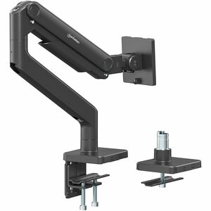 Manhattan Desk Mount for Monitor, Flat Panel Display, Curved Screen Display - Black - Landscape/Portrait - Height Adjustab