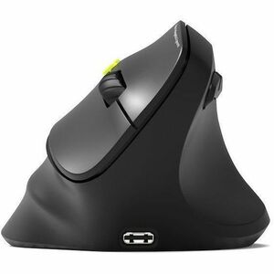 Port Connect ERGO Mouse - Bluetooth/Radio Frequency - USB Type A, USB Type C - Optical - 5 Button(s) - Black - Wireless - 