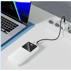 Vention FHL Power Bank - White - For Electric Toothbrush, Smartwatch, Wireless Earphone, Desk Lamp, USB Fan, Smartphone, T