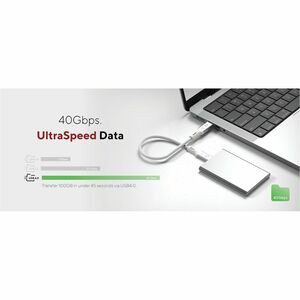 LinQ ProCable 30 cm USB4 Data Transfer Cable - Cable for External Hard Drive, Docking Station, Notebook, Monitor, Smartpho