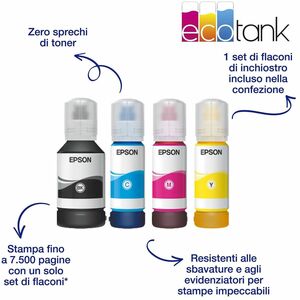 Stampante multifunzione a getto di inchiostro Epson ET-16605 Con filo e senza fili EcoTank - Colore - Nero - Fotocopiatric