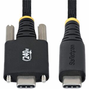 StarTech.com 10ft (3m) USB-C Charging Cable, Side Screw Locking, 240W (5A) PD EPR, Silicone Jacket w/Braid, Rugged USB 2.0
