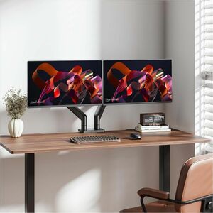 Manhattan Brazo de Montaje para Soporte de Sobremesa, Pantalla curva, Monitor, Pantalla, TV - Negro - Horizontal/Vertical 