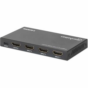Manhattan Audio/Video Switchbox - Cable - 3840 x 2160 - 4K, 4K UHD - 1080p - 3 Input Device - 1 Display - TV, Projector - 
