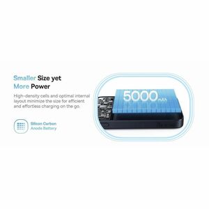 Power Bank Baseus PicoGo - Nero - Per iPhone, iPad Air, iPad Pro, AirPod, Smartphone, Apple Watch - 5000 mAh - 20 W - Conn