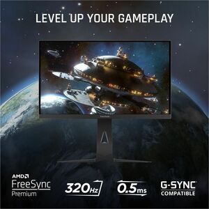 ViewSonic XG275D-4K 27 Inch 4K UHD Gaming Monitor with Switchable Refresh Rate Up to 320Hz, 0.5ms Response Time, AMD FreeS