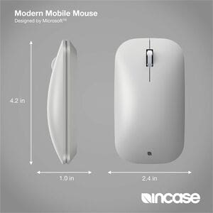 Incase Designed by Microsoft Modern Mobile Mouse - BlueTrack - Wireless - Bluetooth - Platinum - Scroll Wheel - 2 x AAA Ba
