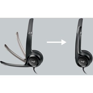Auriculares Logitech ClearChat H390 Cableado Sobre la cabeza Estéreo - Negro, Plata - Binaural - Circumaural - 20Hz a 20kH