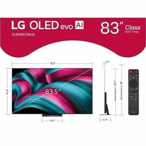 LG evo C5 OLED83C5PUA 83" Smart OLED TV - 4K UHDTV - Alexa, Apple HomeKit, Google Assistant Supported - webOS 25 - AI Soun