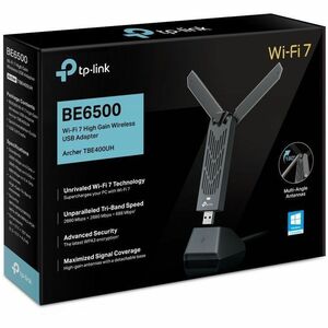 TP-Link Archer TBE400UH Triband Wi-Fi Adapter für Desktop Computer, Router - USB 3.0 - 6,30 Gbit/s - 2,40 GHz ISM - 6 GHz 