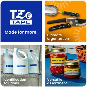 Brother Genuine P-touch TZe231 BK on WHT Label Tape, Laminated, 12mmX8m - 15/32" (12 mm) Width - White - Laminated - Water