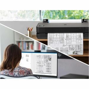 HP Designjet T230 DIN A1 Tintenstrahl-Großformatdrucker - 609,60 mm (24 Zoll) Druckbreite - Farbe - 4 Farbe(n) - 35 s Farb