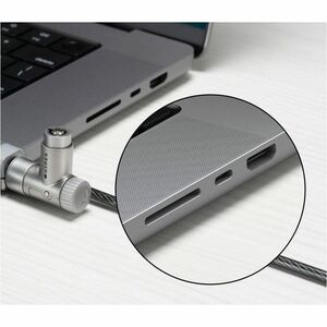 Targus HyperShield HS5910GL Cable Lock For Notebook - 198.12 cm (78") Cable - Portable - Keyed Lock - Silver - Galvanized 
