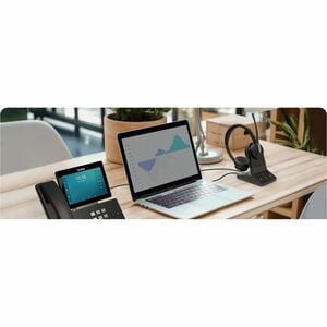 Yealink WH64 Wireless Over-the-head, On-ear Stereo Headset - Black - Microsoft Teams Certification - Binaural - Supra-aura
