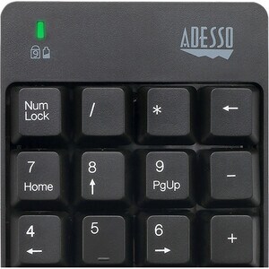 Adesso WKB-6010UB Keypad - Wireless Connectivity - USB Interface - English (US) - Black - Membrane Keyswitch - RF - 9.14 m
