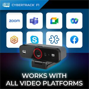 Adesso CyberTrack F1 Webcam - 2.1 Megapixel - 30 fps - USB 2.0 - 1 Each - 1920 x 1080 Video - CMOS Sensor - Fixed Focus - 