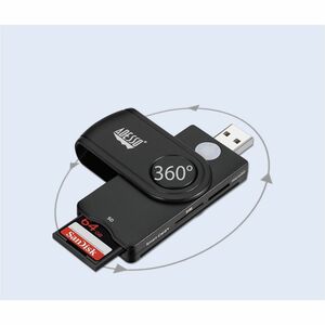 Adesso SCR-200 Contact Smart Card Reader - Black - TAA Compliant - USB 2.0