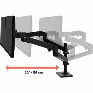 Ergotron Mounting Arm for Monitor, LCD Display - Black - Height Adjustable - 2 Display(s) Supported - 68.6 cm (27") Screen