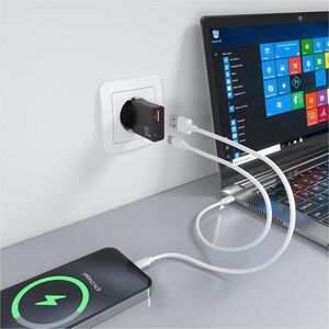 CARGADOR GAN ULTRA DELGADO 30W USB-C PD3.0 QC4.0 USB-A QC3.0