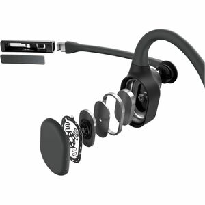Shokz OpenMeet Sem fios Headset, Na orelha, Fixo à orelha Estéreo Fone de ouvido - Preto - Binaural - Supra-aural - 2900 c