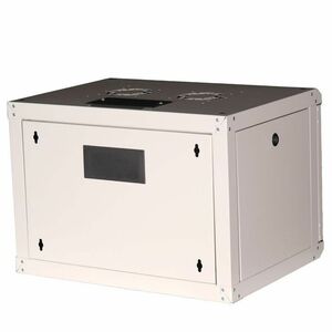 Roline 7U Wandmontierbar Geschlossener Schrank Rackschrank für Gehäuse, Networking370 mm Rack Depth - Hellgrau - Glas, Sta
