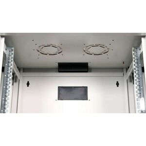 Roline 9U Wandmontierbar Geschlossener Schrank Rackschrank für Networking370 mm Rack Depth - Hellgrau - Glas, Stahl, Blech