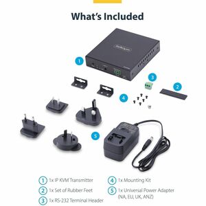 StarTech.com KVM Extender Transmitter - Wired - 4K - 3840 x 2160 Maximum Video Resolution - 1 x Network (RJ-45) - 2 x USB 