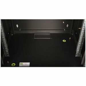Roline 12U Wall Mountable Enclosed Cabinet Rack Cabinet for Network Equipment370 mm Rack Depth - Jet Black - Rubber, Sheet