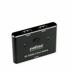 Roline Video Switchbox - Cable - 7680 x 4320 - 8K - DVD Player, Notebook, Monitor, Projector - 1 x USB - 2 x HDMI In - 1 x