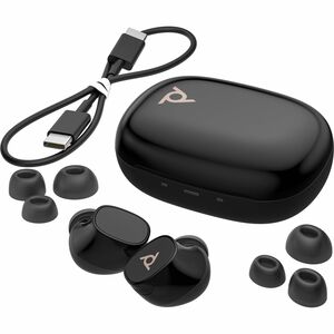 Poly Voyager Free 20 True Wireless Earbud Stereo Earset - Black - Binaural - In-ear - 3000 cm - Bluetooth - 16 Ohm - Noise