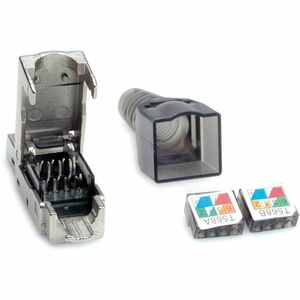 Value Network Connector - 1 x RJ-45 Network - Male - Shielding - Silver