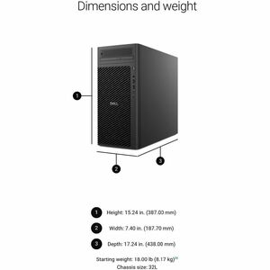 Desktop Computer Dell Pro Max FCT2250 - Intel Core Ultra 7 265 - vPro-Technologie - 32 GB - 1 TB PCI Express NVMe 4.0 x4 S